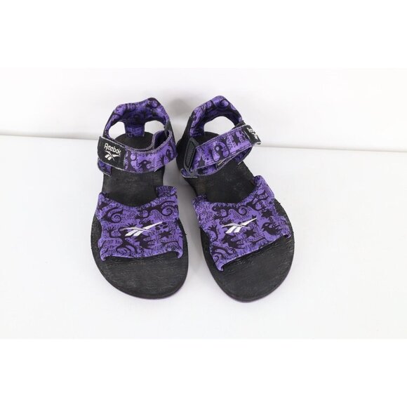 Vintage 90s Reebok Mens 10 Distressed Spell Out Strap Sandals Geometric Purple main image 7